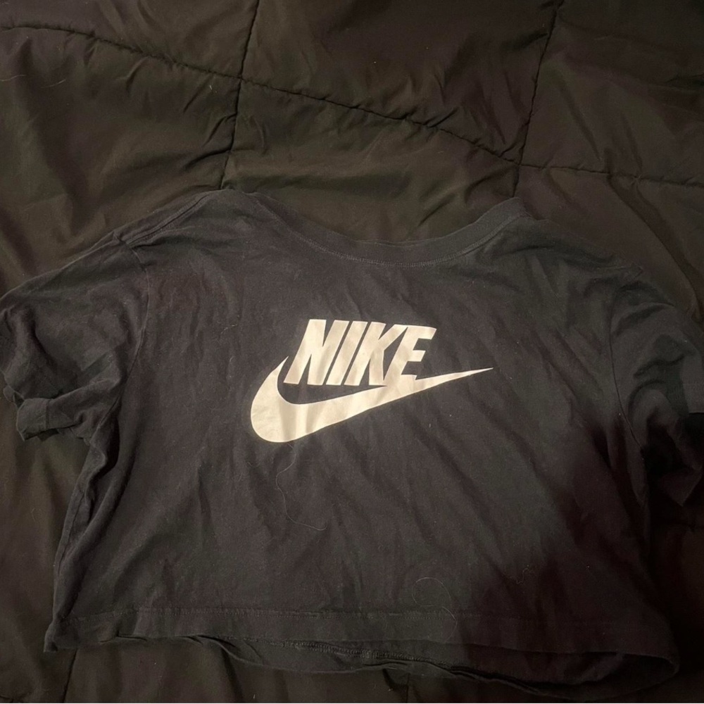 Nike Black and White Logo Crop Top